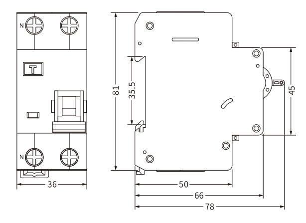 etek rcbo ekl3-40s größe