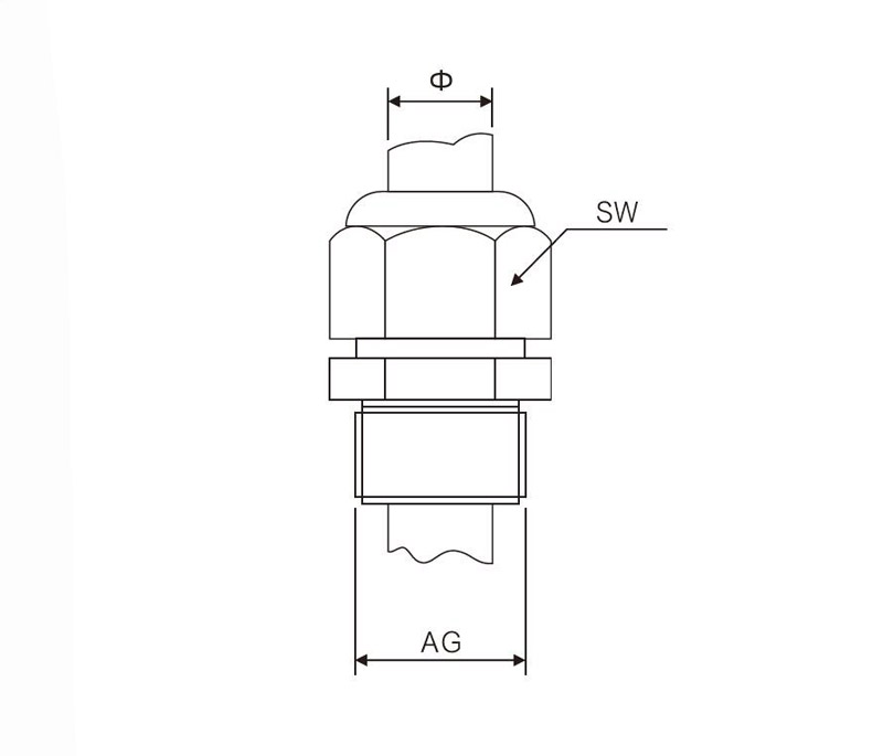 Wasserdichter Steckverbinder der Serie ac pg 04