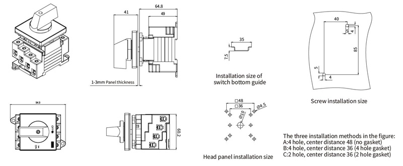 ekd6 pm32 gehäuse dc-isolator standard 10