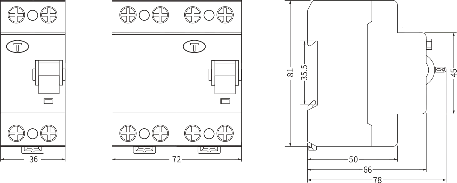 RCCB-EKL1-63-Größe