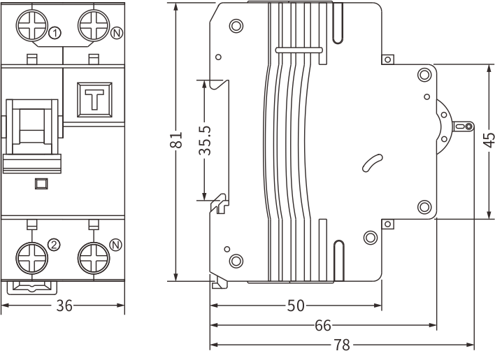 etek rcbo ekl3-63 größe